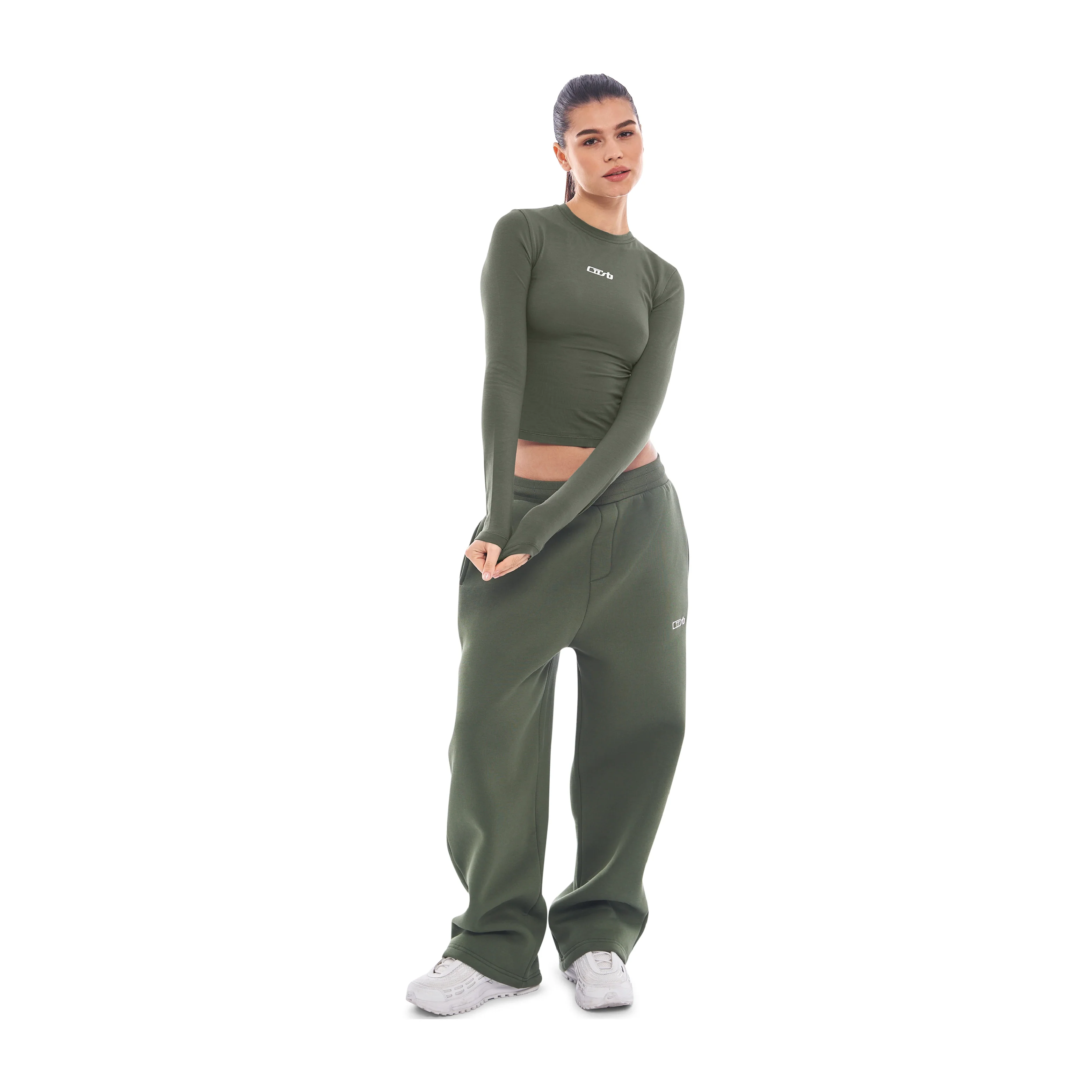 Wide Leg Jogger Bronze Green - Image 9